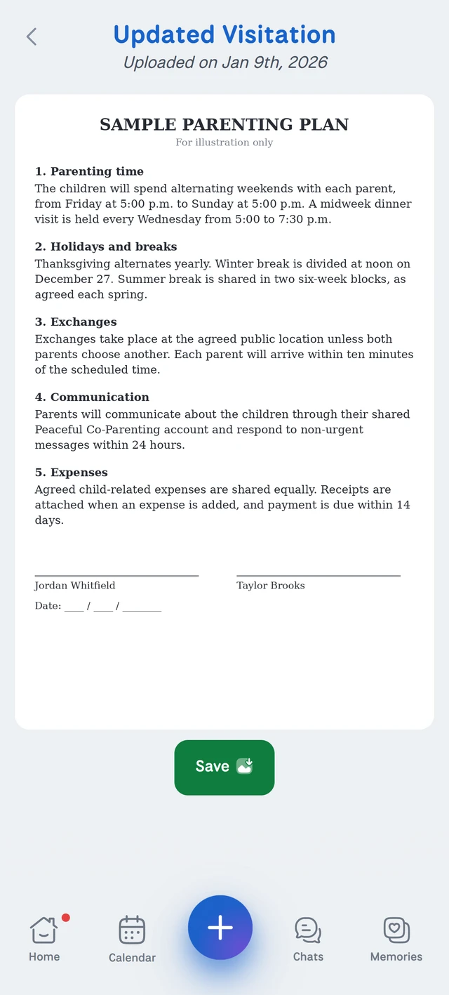 A document opened in the app